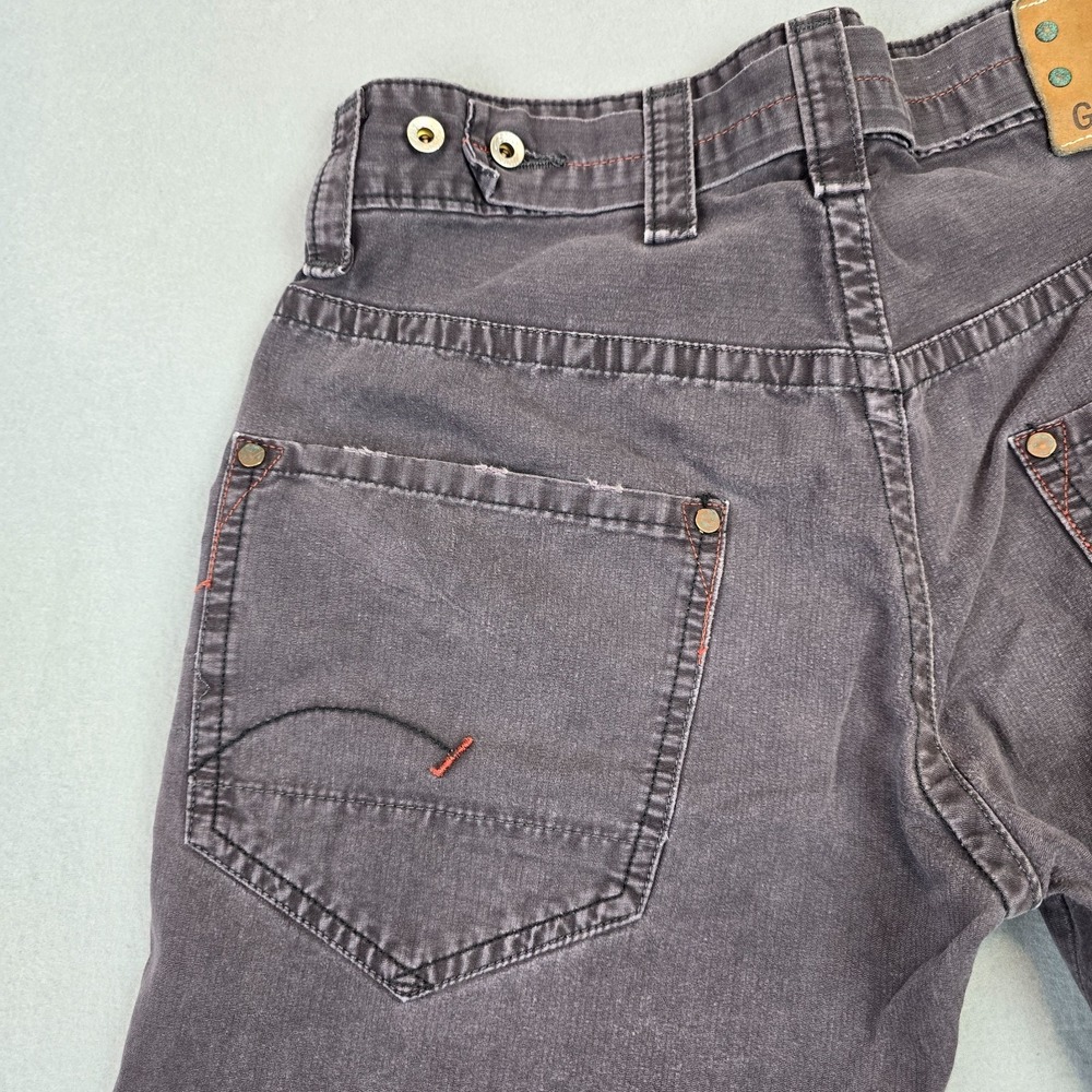 G-Star Raw Denim Jeans Men's 30x32 Gray Distressed Button Fly Straight Leg Pants - Picture 3 of 13